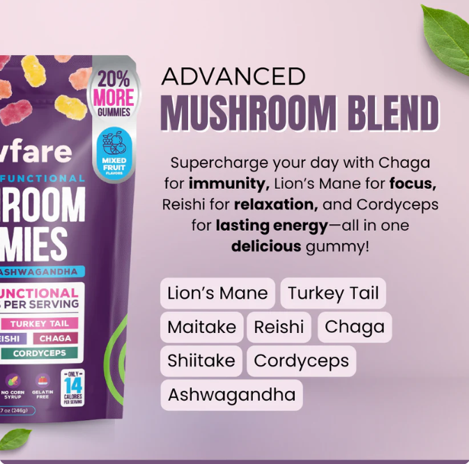 Brain boosting mushroom gummies